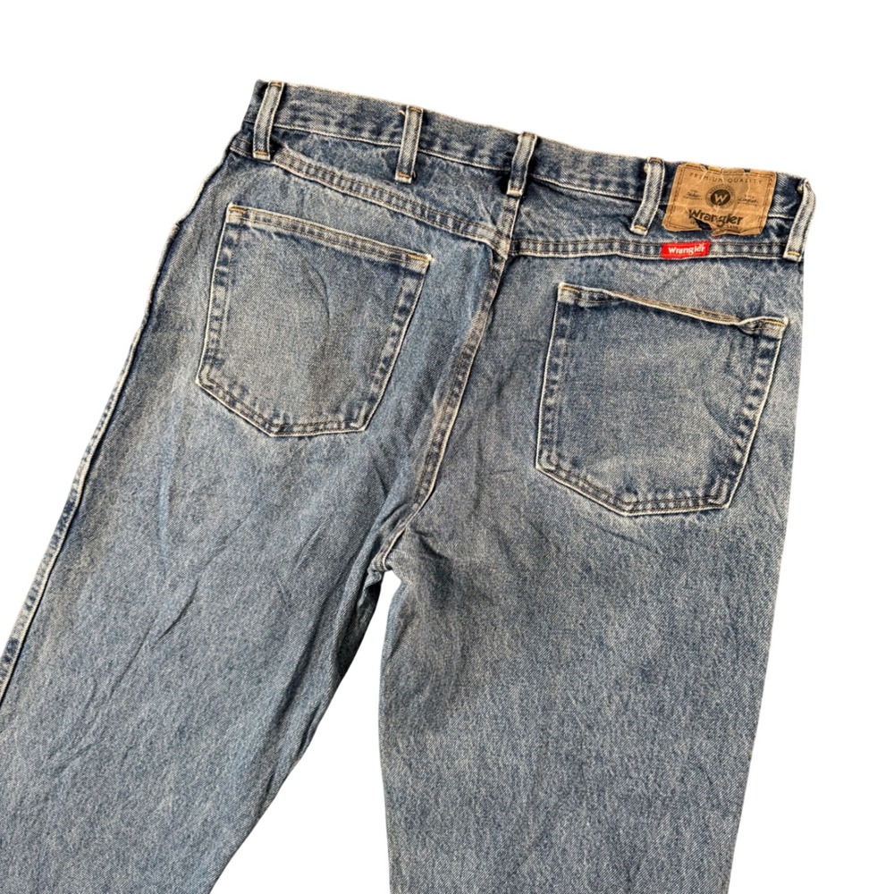 Wrangler Mens Jeans 35x32 Regular Fit Blue Denim Casual Workwear Utility